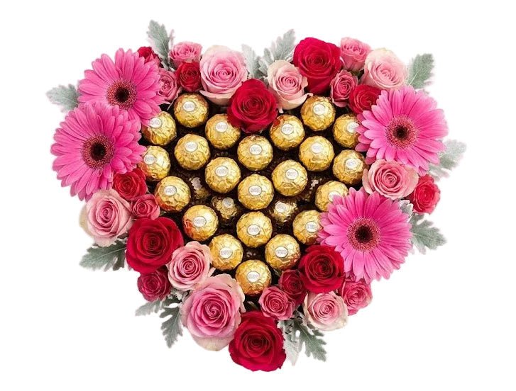 Chocolate Heart in Bloom Box - Florist London