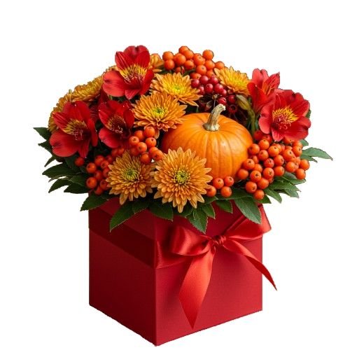 Chrysanthemum and Alstroemeria Autumn Box - Florist London