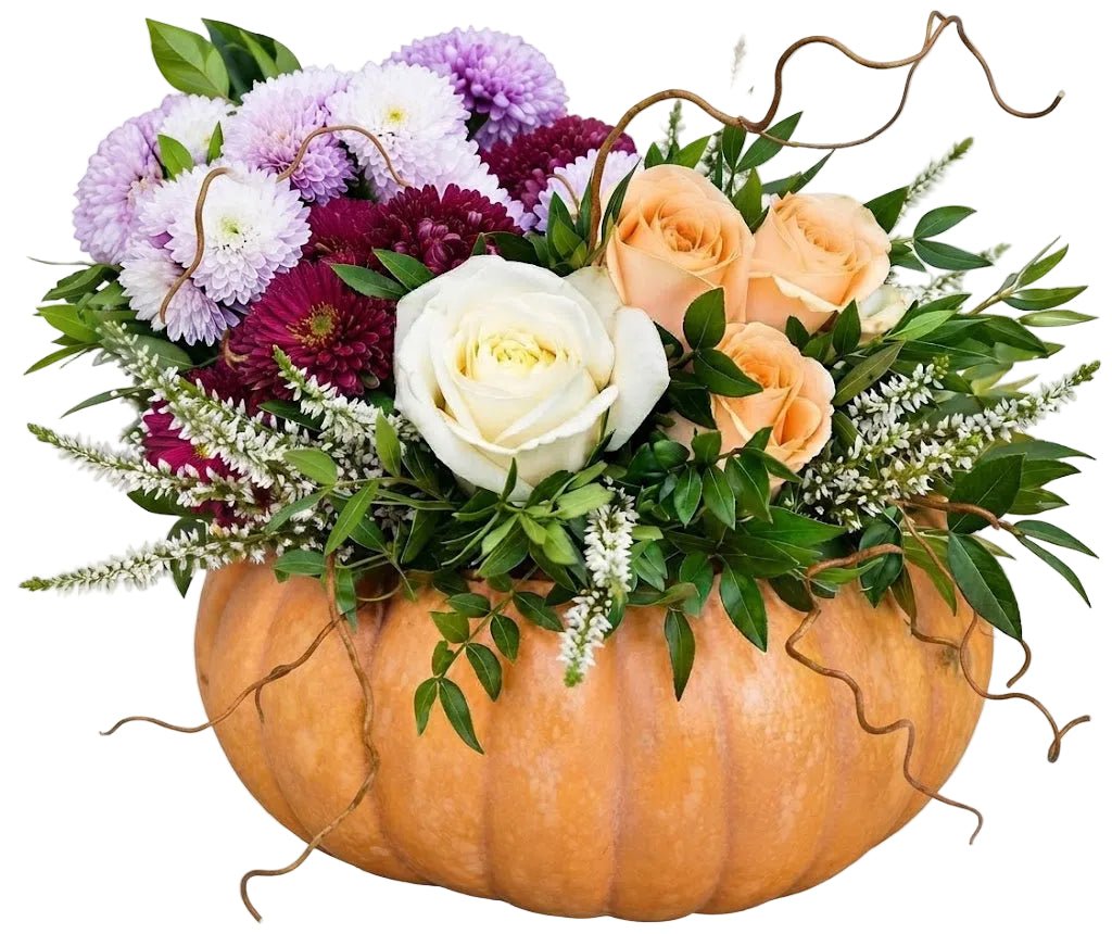 Chrysanthemum and Roses Pumpkin - Florist London