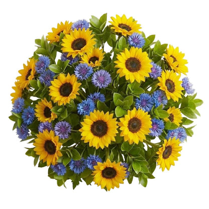 Classic Bouquet of Sunflowers and Cornflowers - Florist London