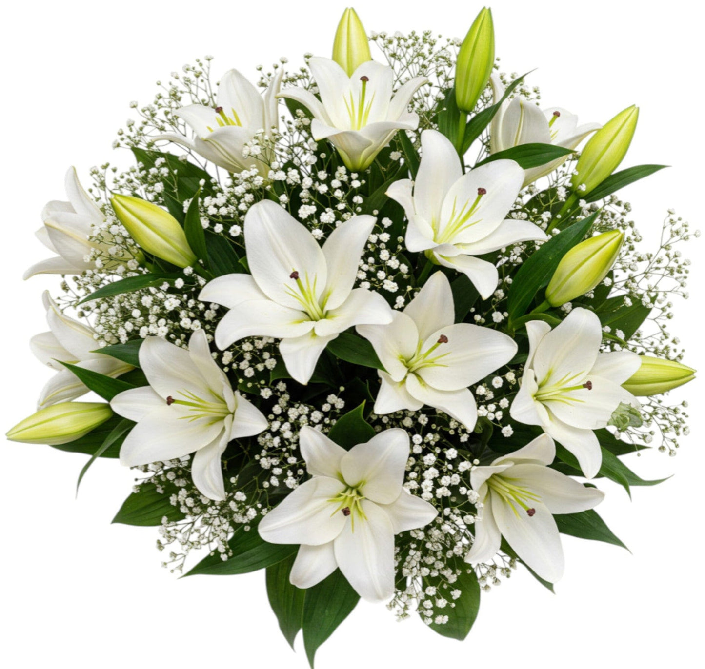 Classic Lily Bouquet with Gypsophila - Florist London