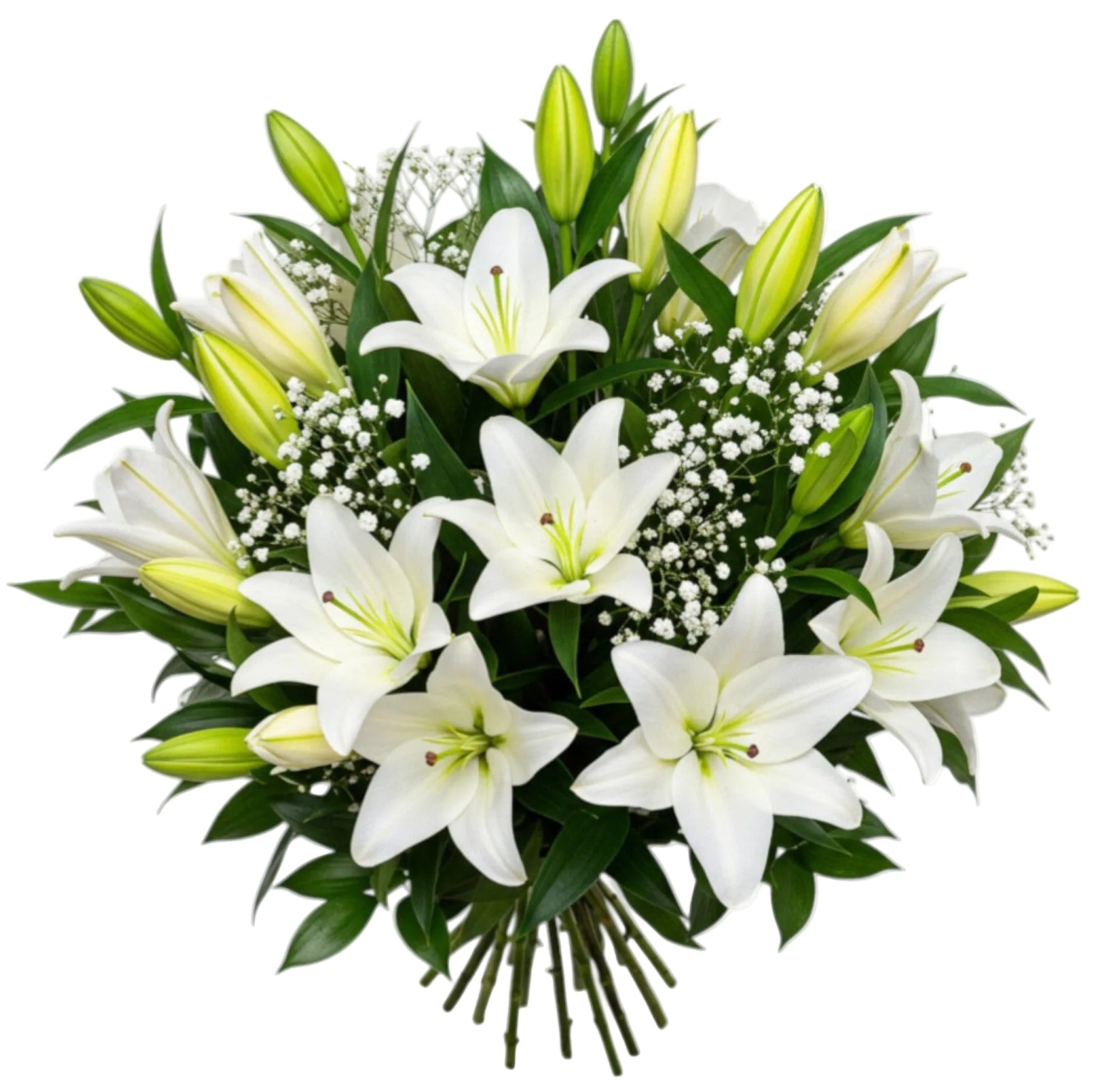 Classic Lily Bouquet with Gypsophila - Florist London