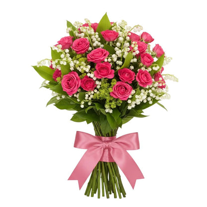 Classic Lily of Valey with Spray Roses Bouquet - Florist London