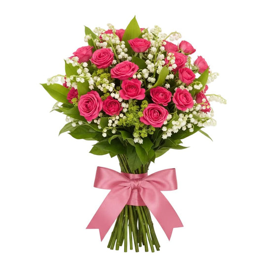 Classic Lily of Valey with Spray Roses Bouquet - Florist London