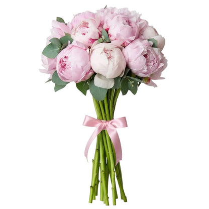 Classic Peonies Bouquet with Eucalyptus - Florist London