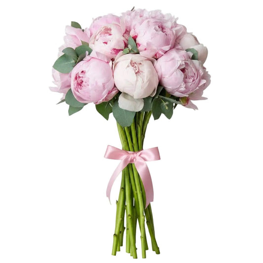 Classic Peonies Bouquet with Eucalyptus - Florist London
