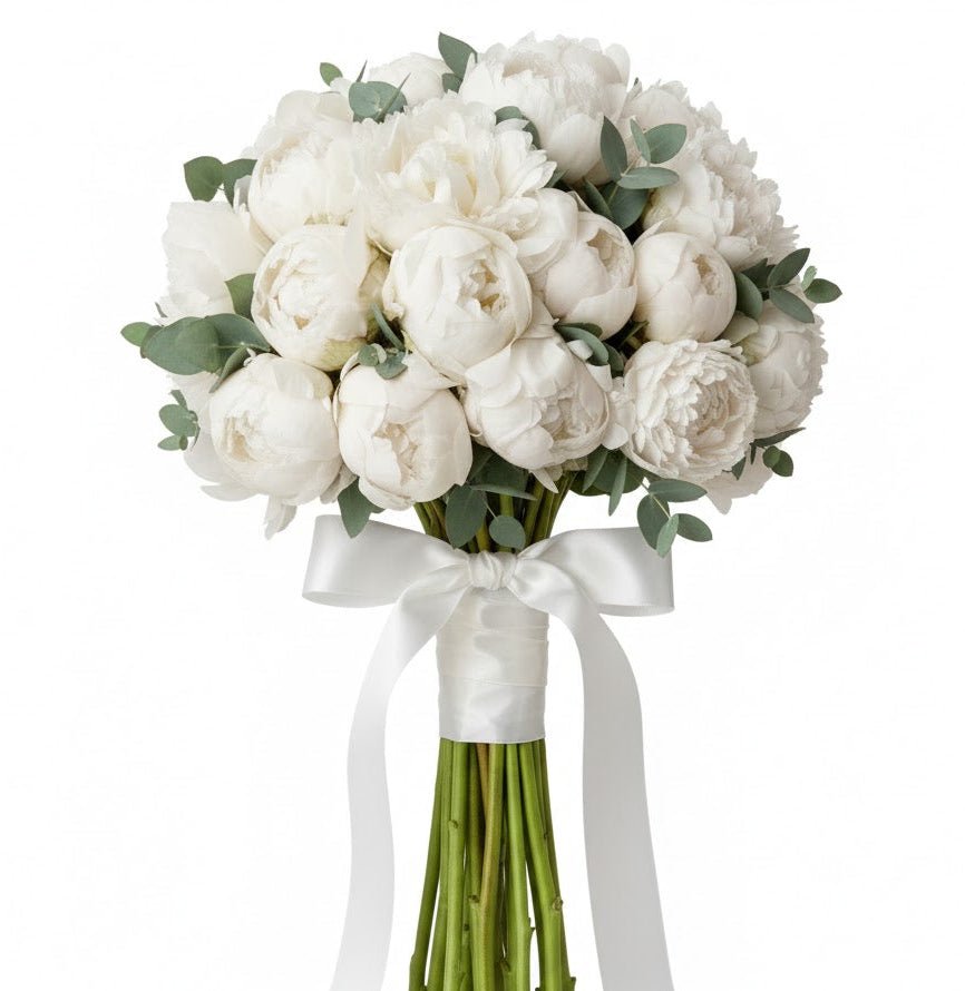 Classic Peonies Bouquet with Eucalyptus - Florist London