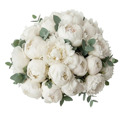 Classic Peonies Bouquet with Eucalyptus - Florist London