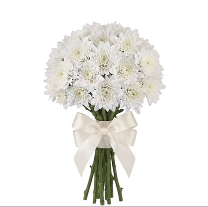 Classic White Chrysanthemum Bouquet - Florist London