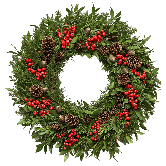 Classic Wreath with Red Berry - Florist London
