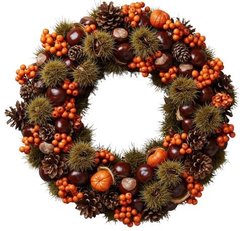 Cone and Chestnut Melody Wreath - Florist London