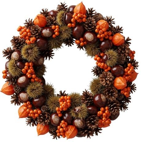 Cone and Chestnut Melody Wreath - Florist London