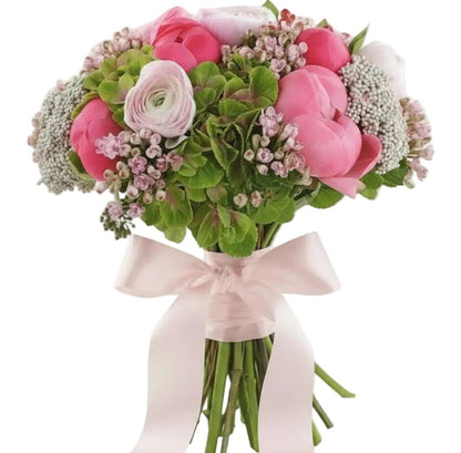 Coral and Pink Pretty Bouquet - Florist London