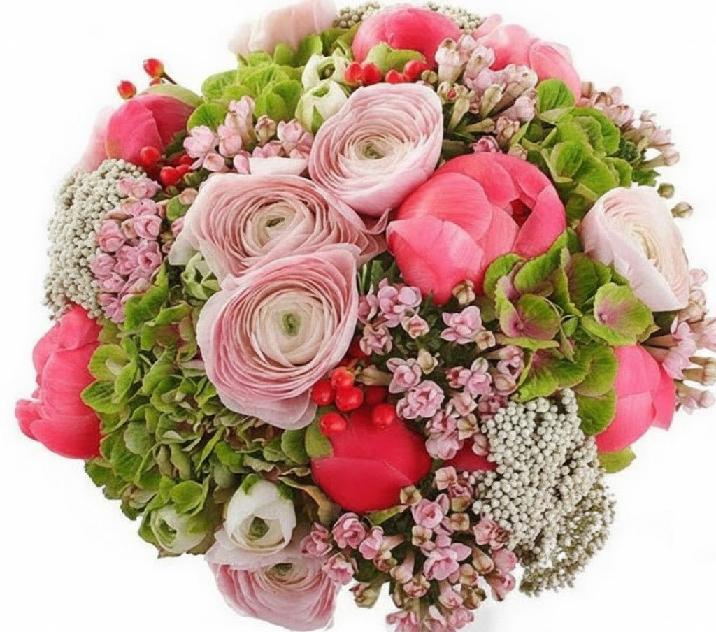 Coral and Pink Pretty Bouquet - Florist London