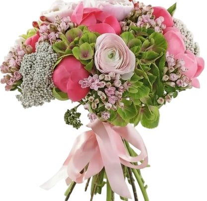 Coral and Pink Pretty Bouquet - Florist London