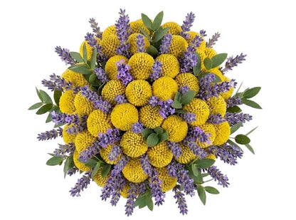 Craspedia with Lavender Bouquet - Florist London