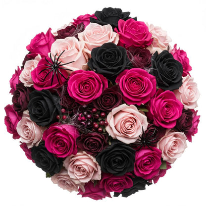 Crimson Web Rose Symphony Bouquet