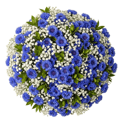 Cute Bouquet of Gypsophila with Cornflower - Florist London