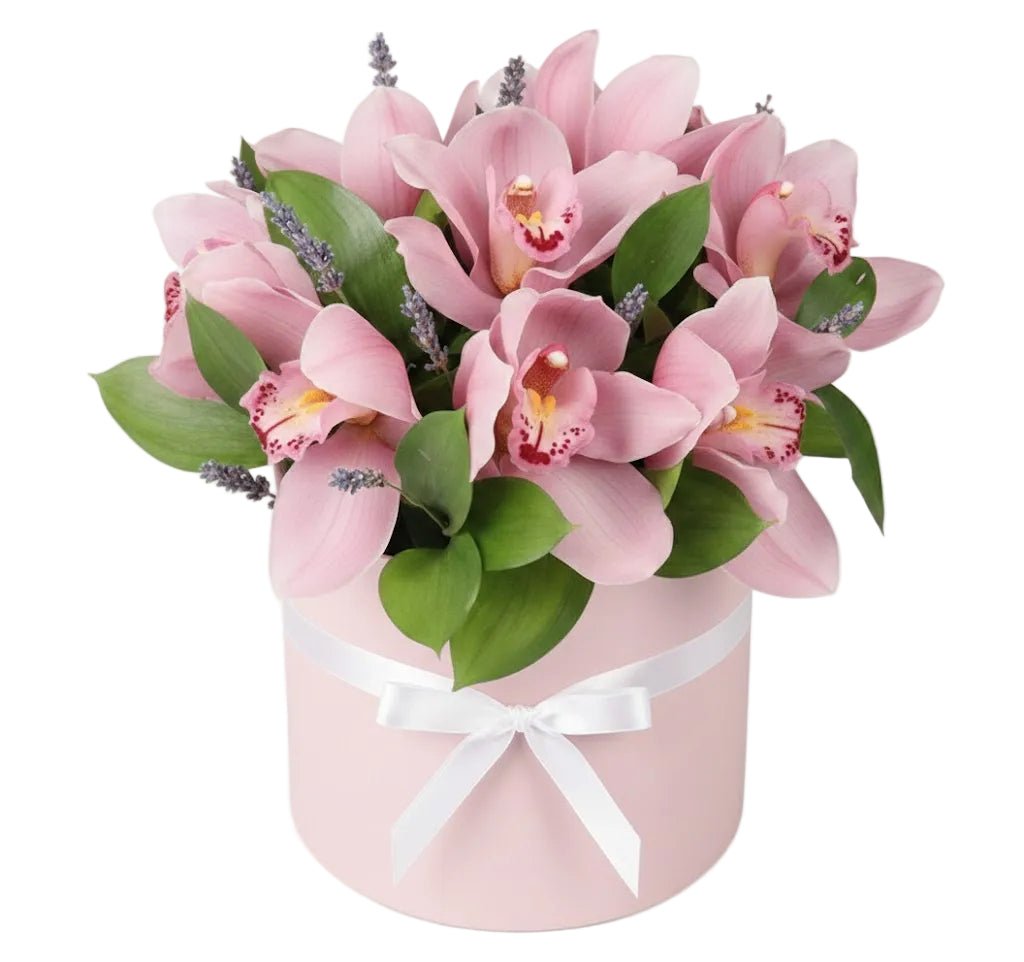 Cymbidium and Lavender Box - Florist London