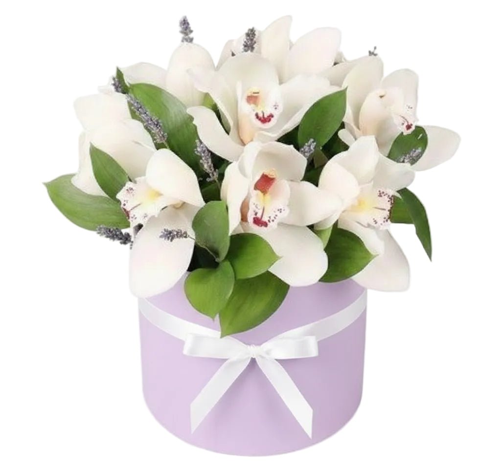 Cymbidium and Lavender Box - Florist London