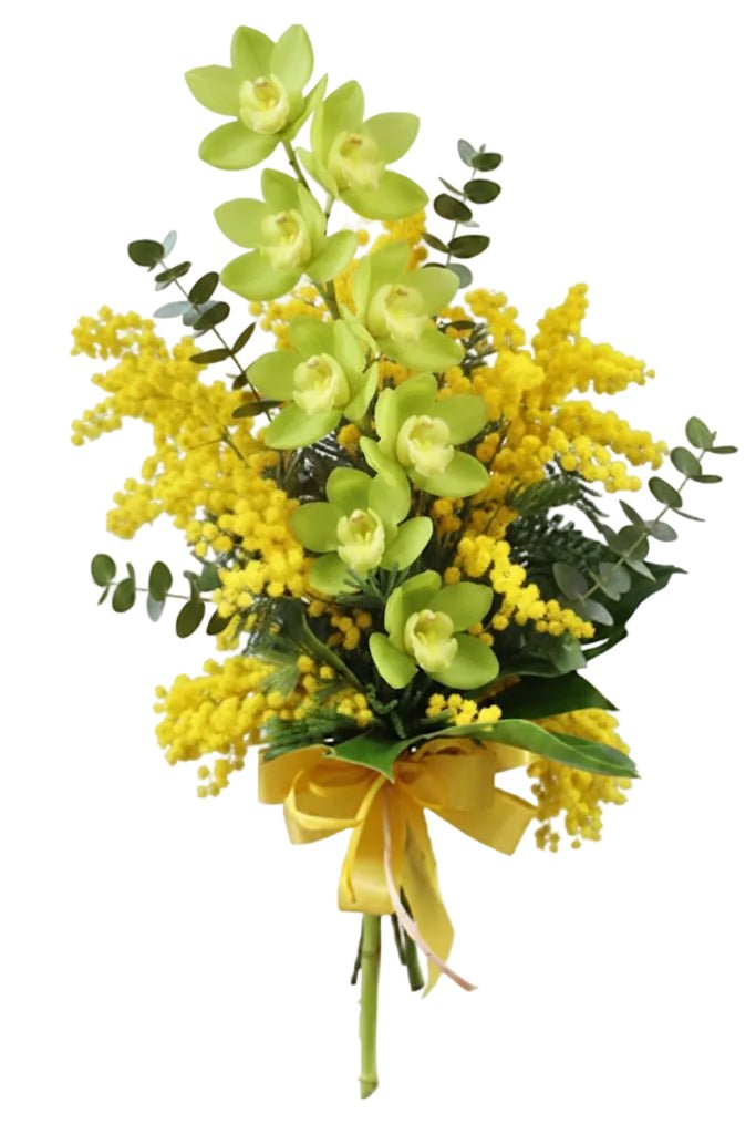 Cymbidium Orchids with Mimosa Bouquet - Florist London