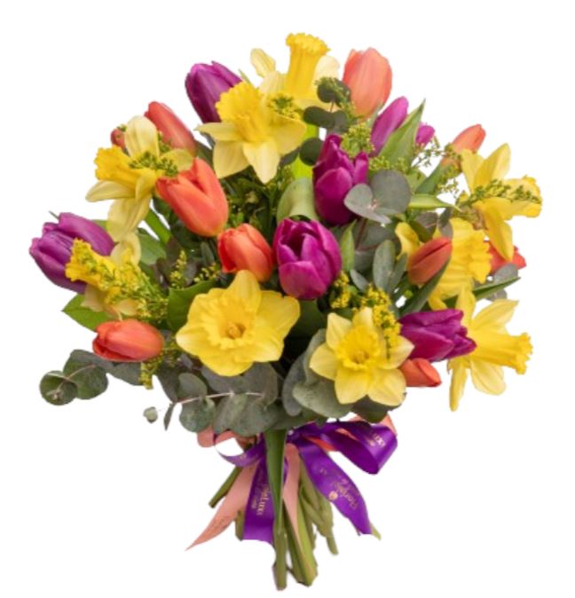 Daffodils and Colorful Tulips Bouquet - Florist London