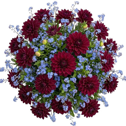 Dahlia with Blue Forget-Me-Not Bouquet - Florist London