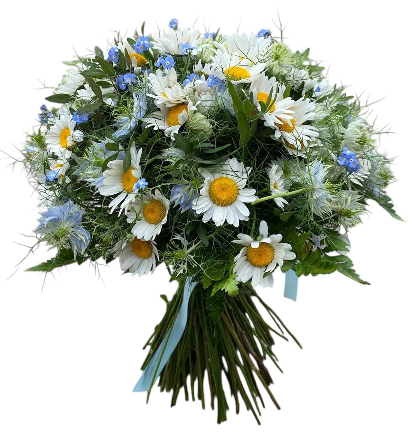 Daisies with Blue Forget Me Not and Nigella Bouquet - Florist London