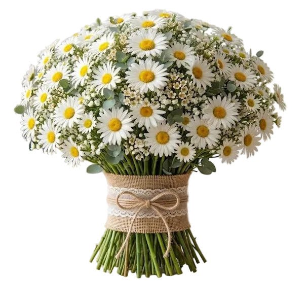 Daisy Leucanthemum with Wax Flowers Bridal Bouquet - Florist London