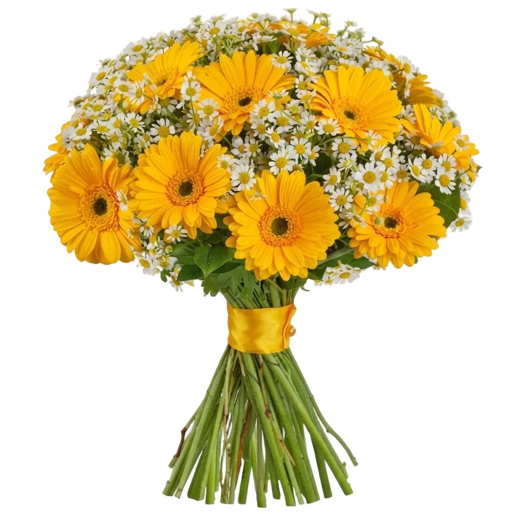 Daisy Tanacetum and Gerbera Bouquet - Florist London