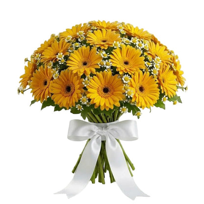 Daisy Tanacetum and Gerbera Bouquet - Florist London