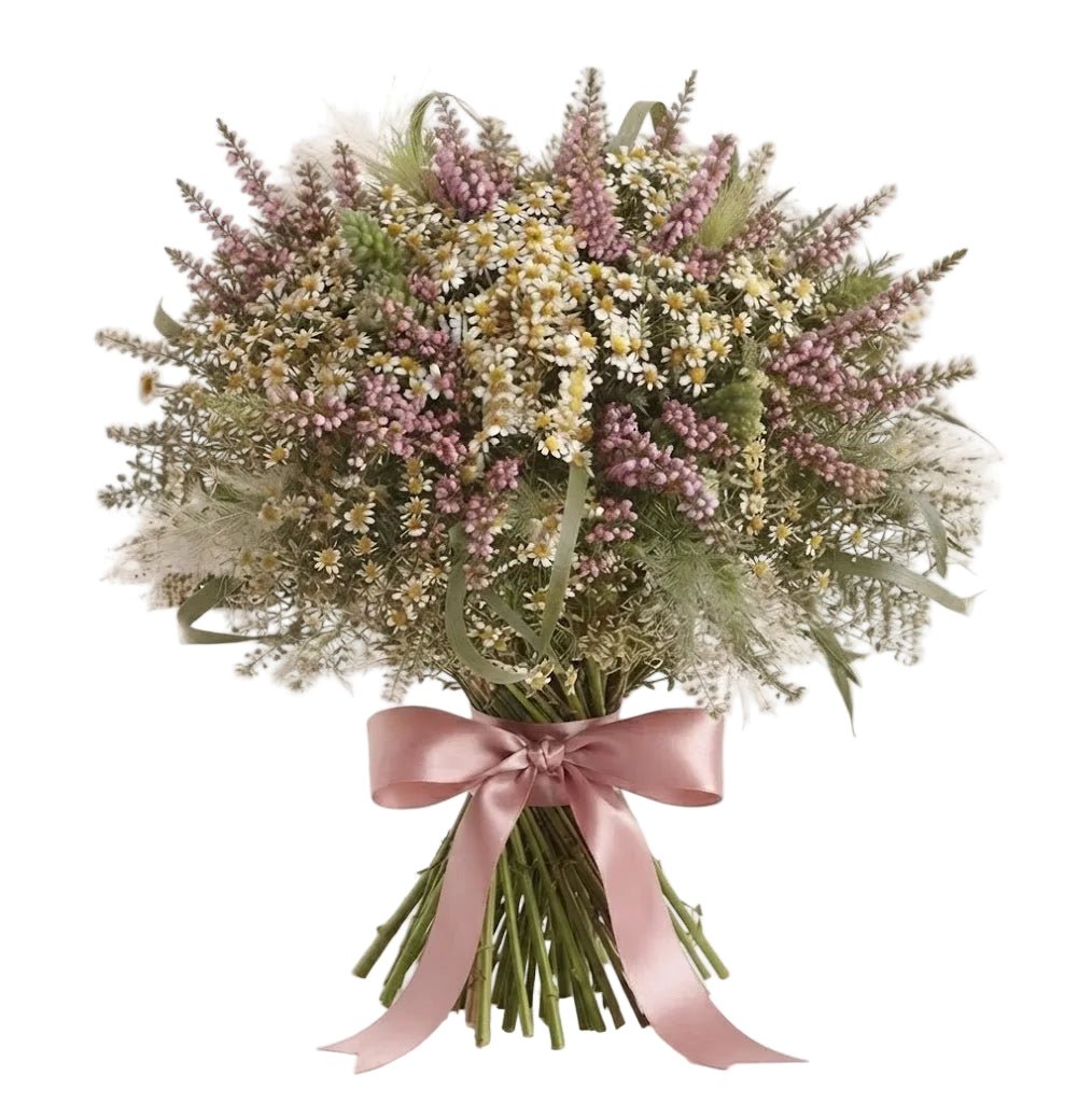 Daisy Tanacetum with Pink Erica Bouquet - Florist London