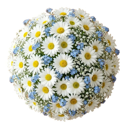 Daisy with Forget Me Not Bridal Bouquet - Florist London