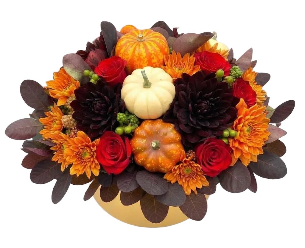 Dark Orange Flower Pumpkin - Florist London