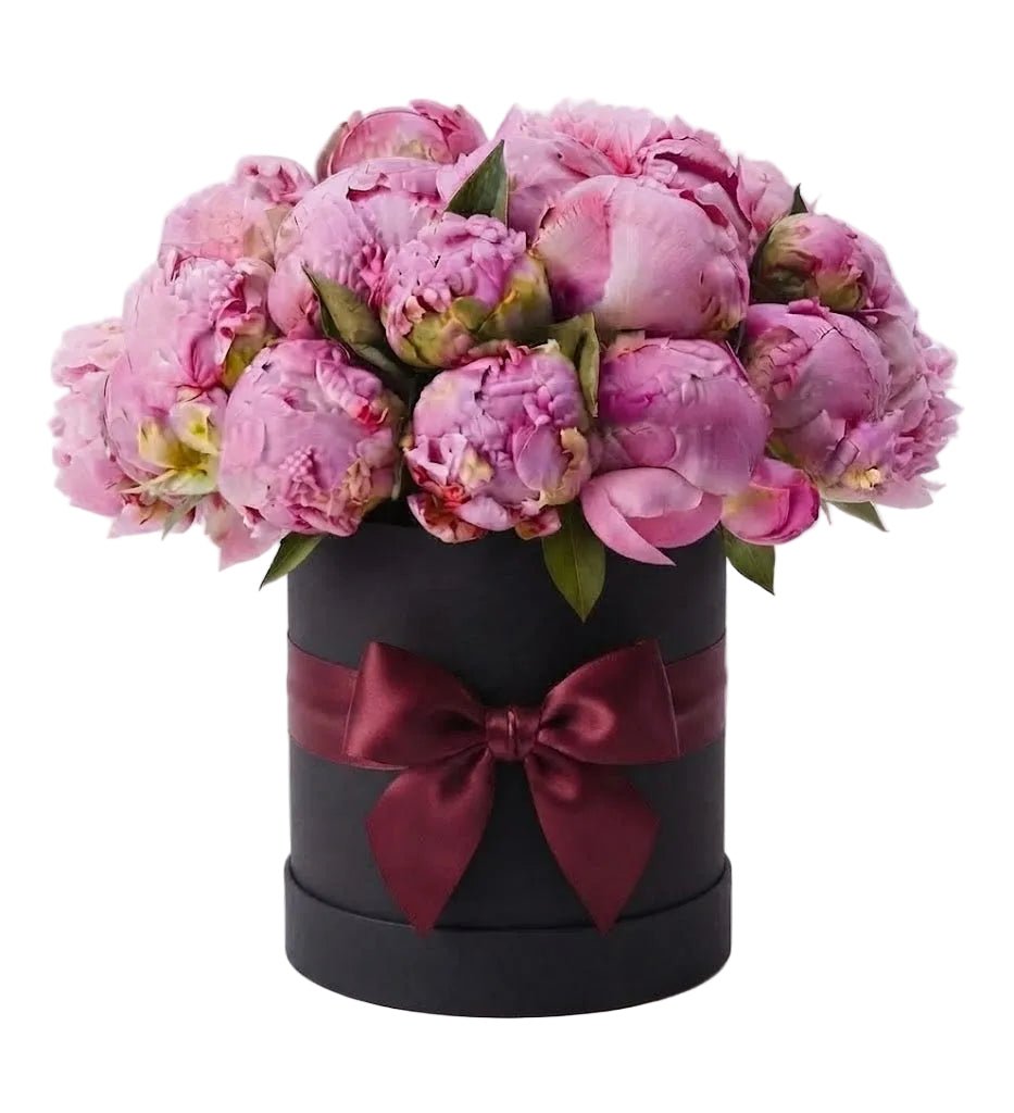 Dark Pink Peonies Box - Florist London