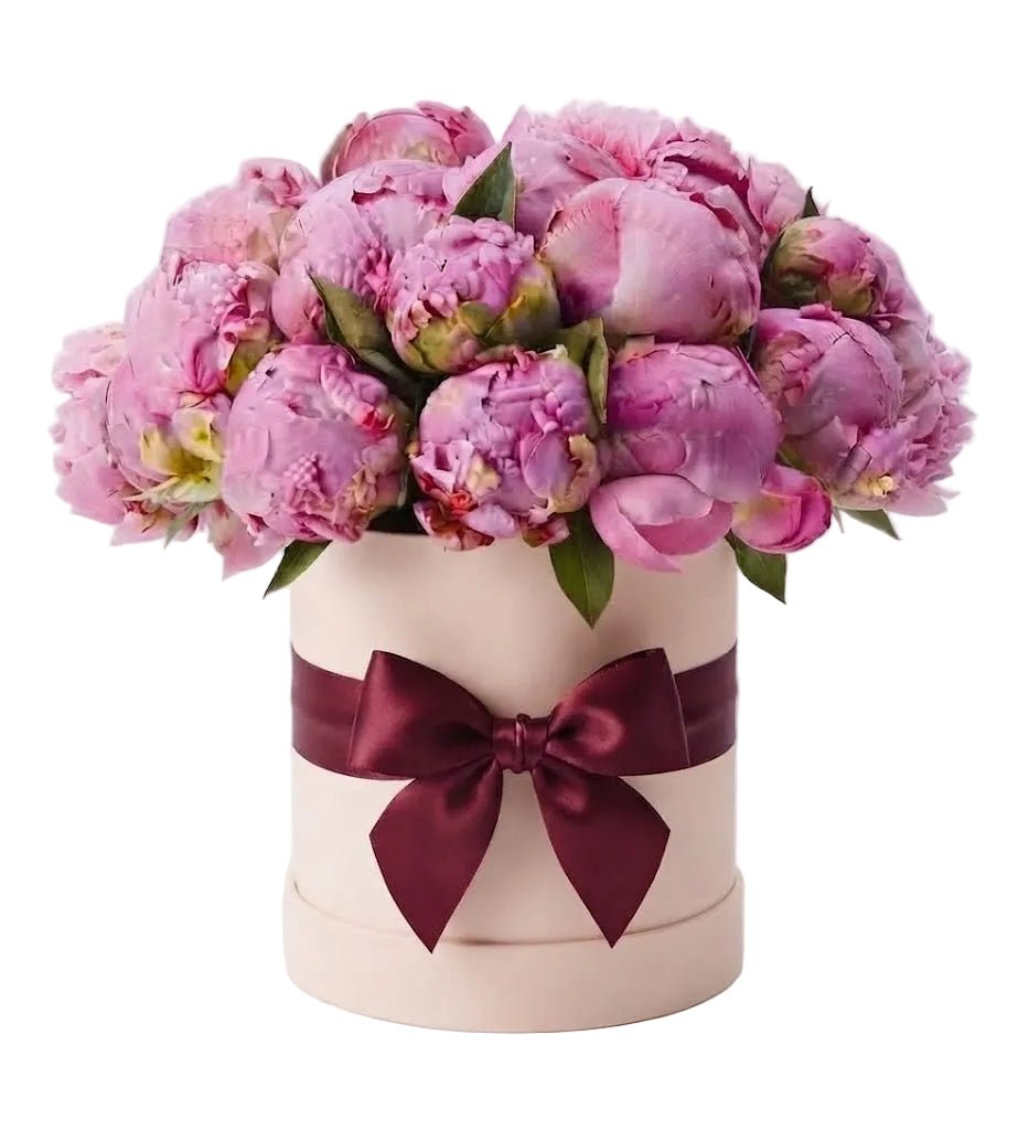 Dark Pink Peonies Box - Florist London