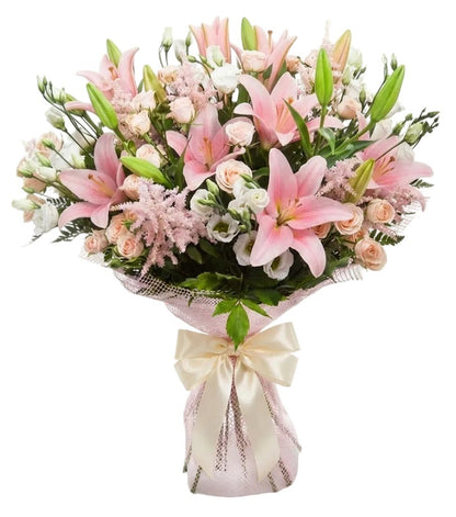 Delicate Pink Meadow Symphony Bouquet - Florist London