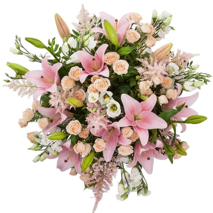 Delicate Pink Meadow Symphony Bouquet - Florist London