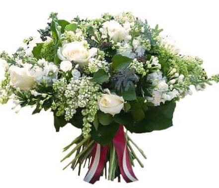 Delightful White Roses and Lilac Bouquet - Florist London