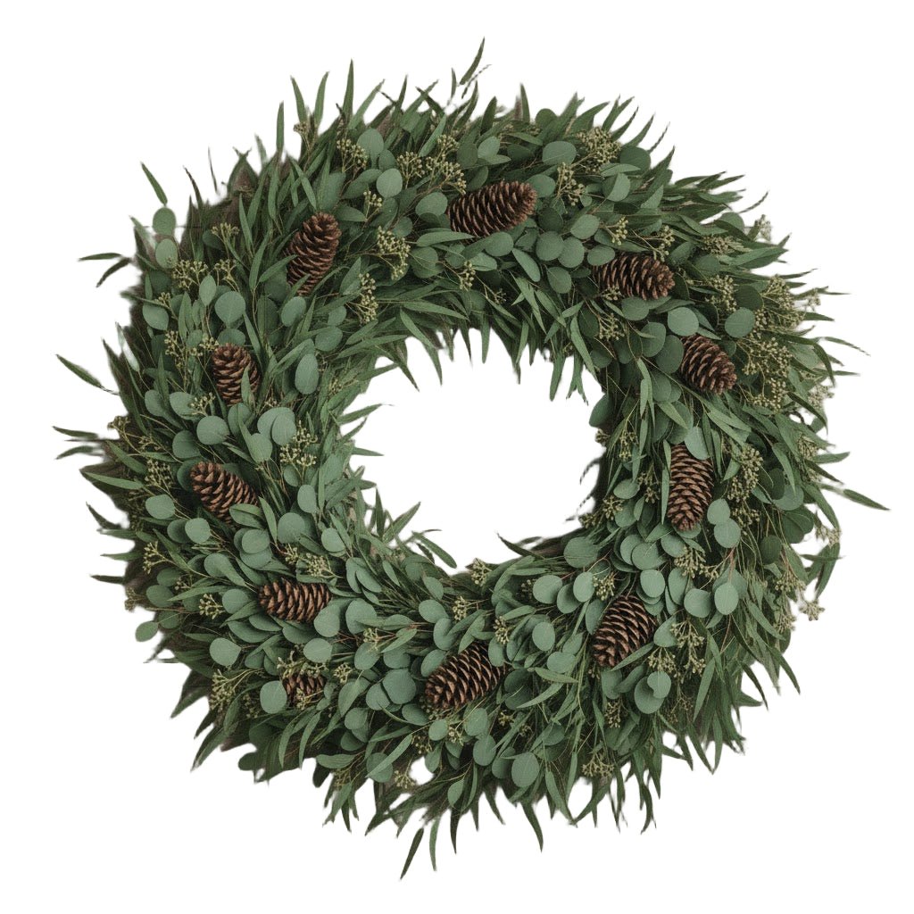 Deluxe Rustic Wreath with Populus and Seasonal Berries - Florist London