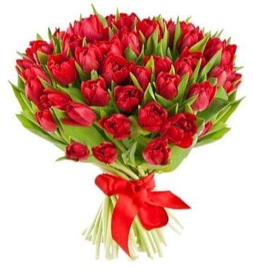 Double Red Tulips Bouquet - Florist London
