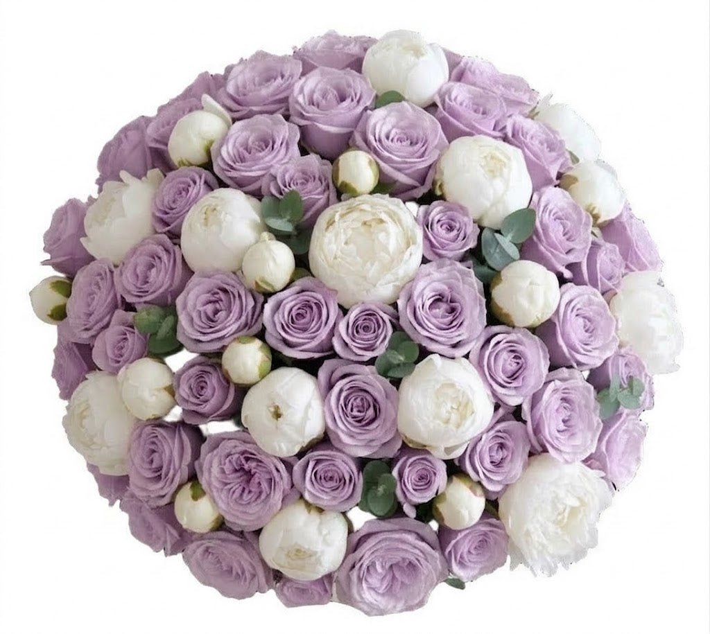 Dreamy Lavender Roses and Peonies Classic Bouquet - Florist London