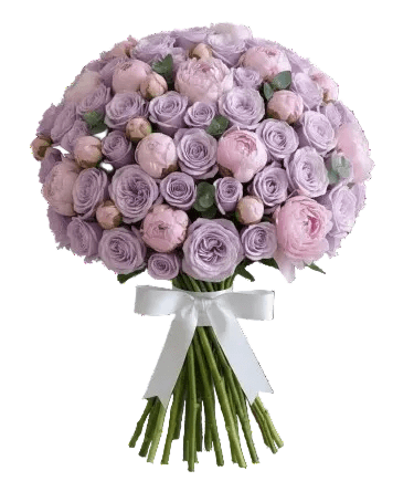 Dreamy Lavender Roses and Peonies Classic Bouquet - Florist London