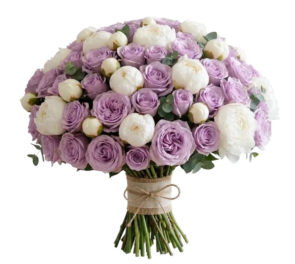 Dreamy Lavender Roses and Peonies Classic Bouquet - Florist London