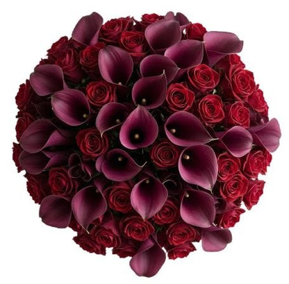 Elegant Burgundy Rose and Calla Lily Bouquet - Florist London