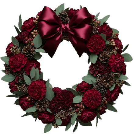 Elegant Carnations Door Wreath - Florist London