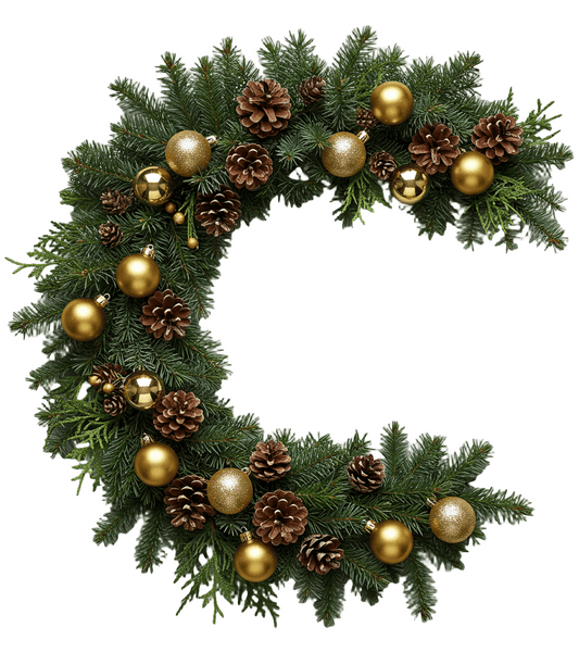 Elegant Spruce Garland with Gold Baubles and Cones - Florist London