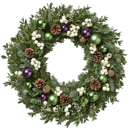 Emerald & Amethyst Winter Door Wreath - Florist London