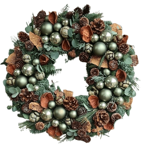 Emerald Rustic Charm Wreath - Florist London