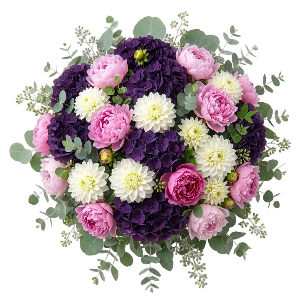 Enchanted Hydrangea, Peony and White Dahlia Bouquet - Florist London